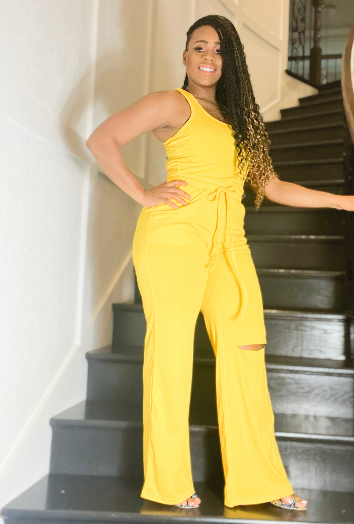 Yummy Ripped Wide-leg Pants 2 piece set