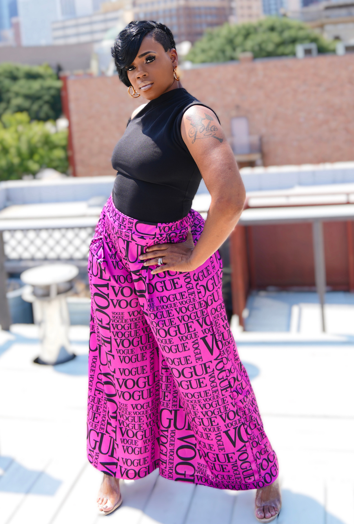 Classy V Wide Leg Pants- (Color)Pink