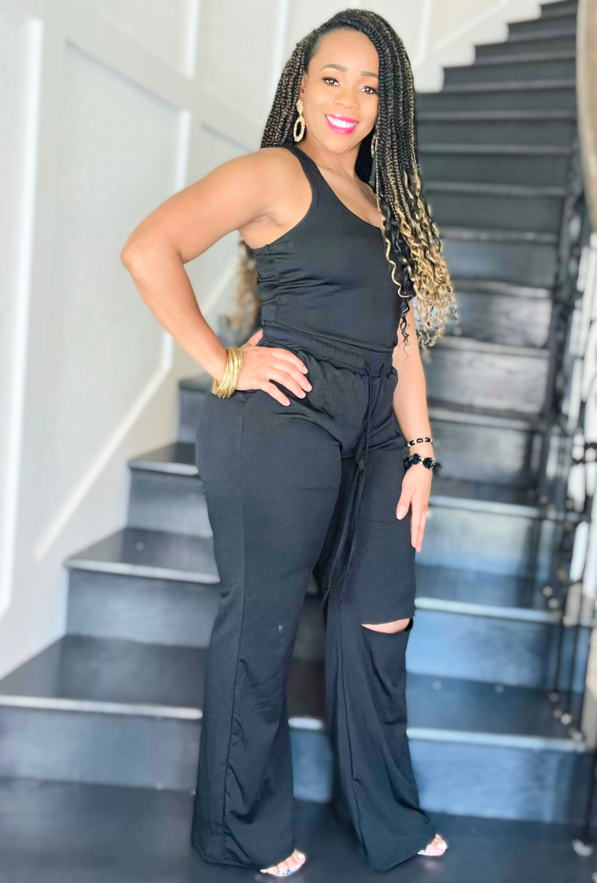 Yummy Ripped Wide-leg Pants 2 piece set