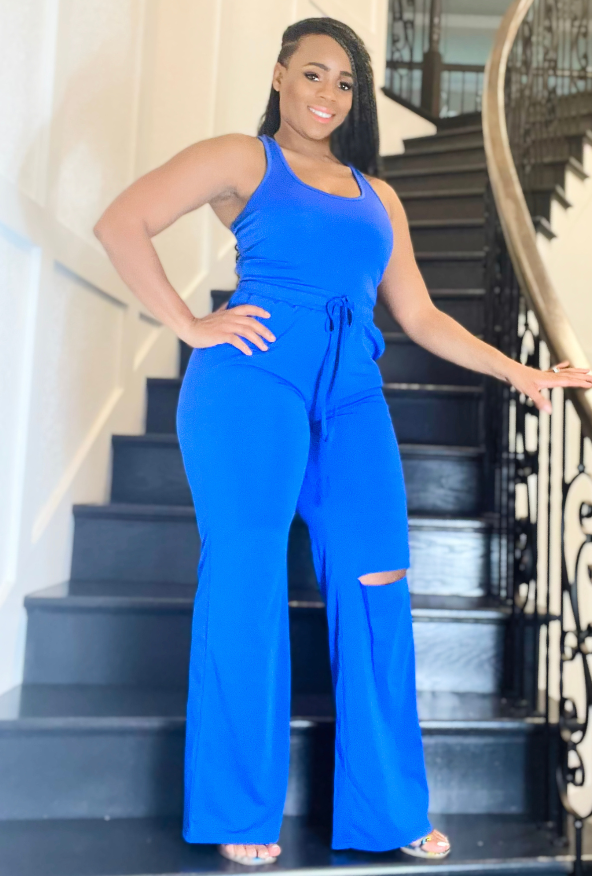 Yummy Ripped Wide-leg Pants 2 piece set