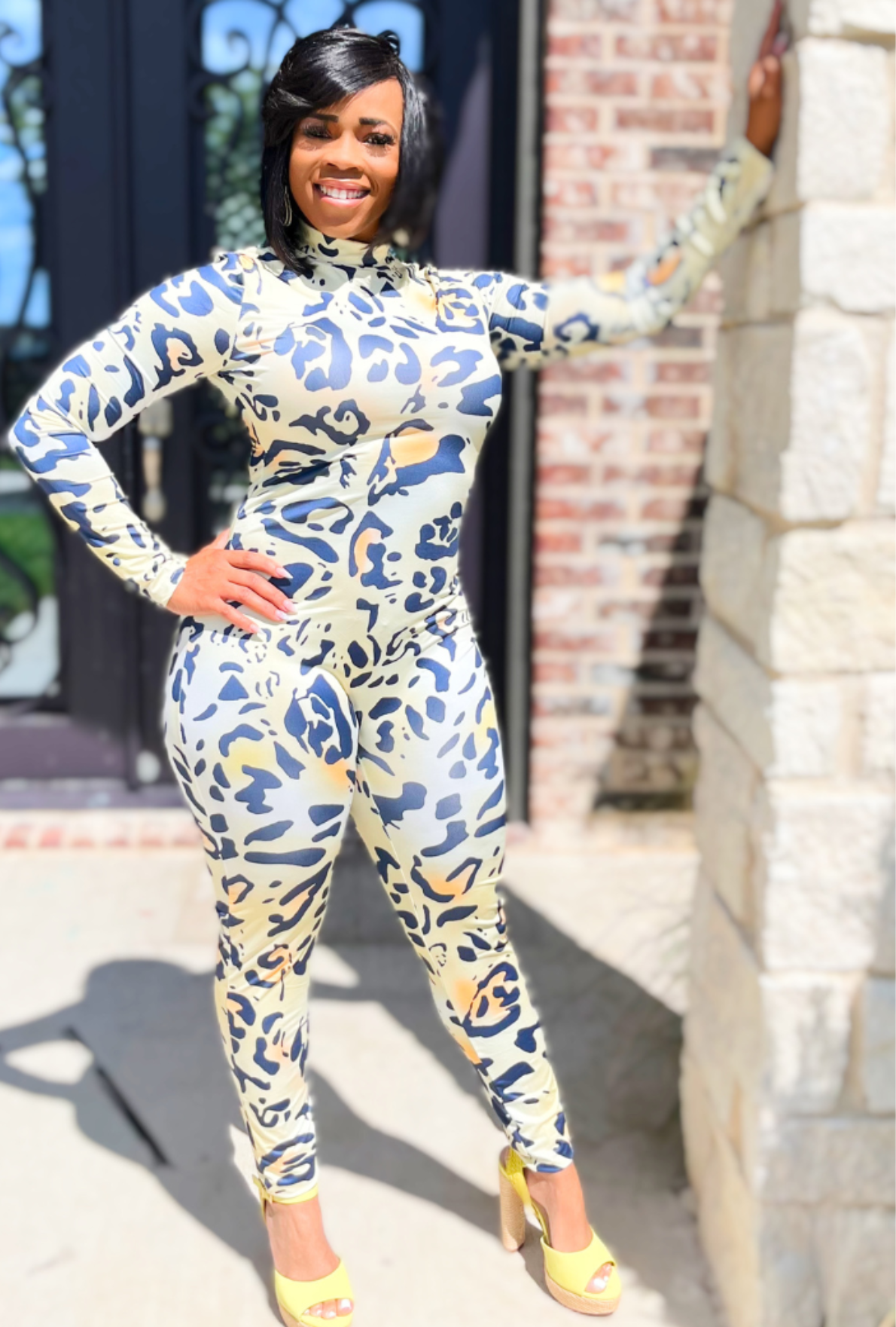 Lemonade Jumpsuit Leopard Printed