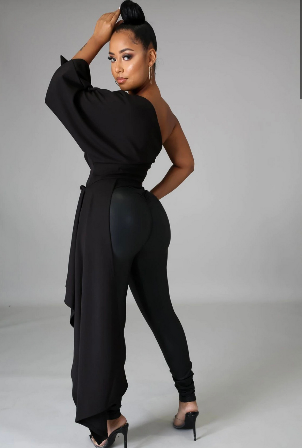 Livin Life- One Shoulder Top (Black)