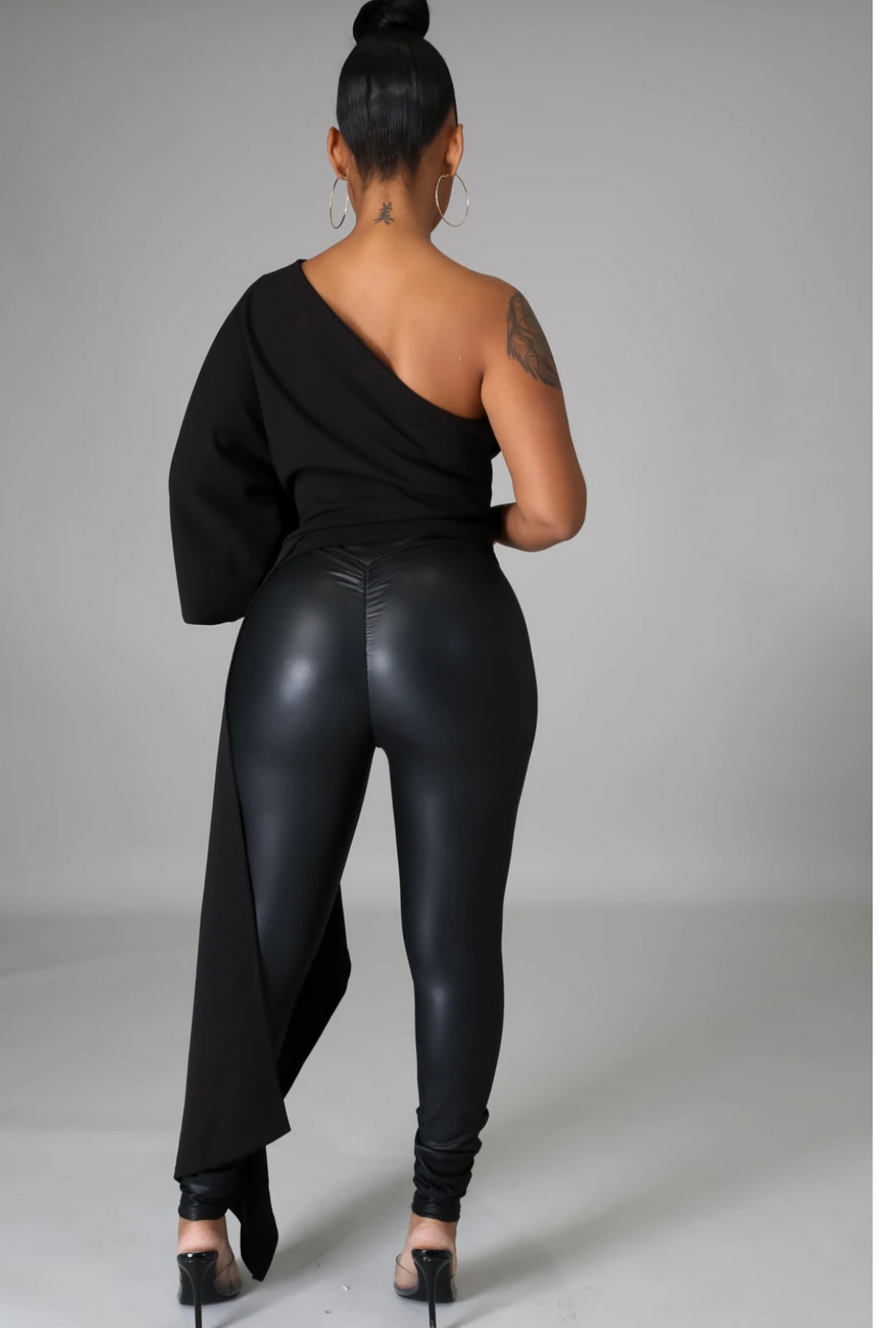 Livin Life- One Shoulder Top (Black)