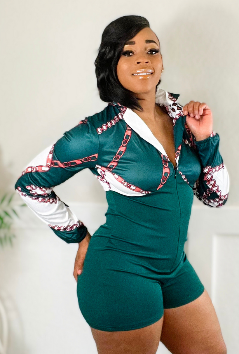 The Dolly Romper- Green